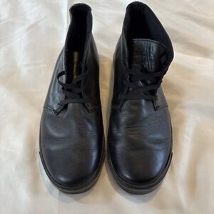 Royal Elastics Black Leather Lace Up‎ Ankle Boot casual Size 7 chukka